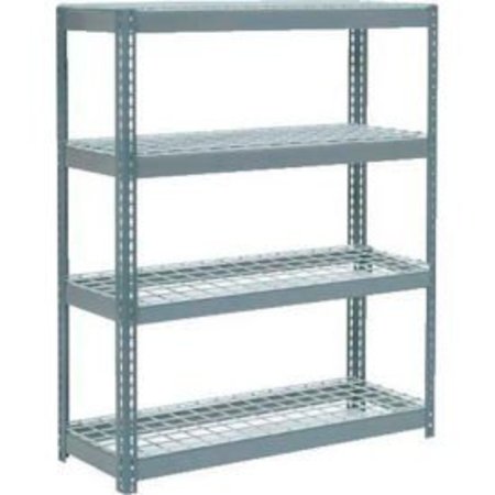 GLOBAL EQUIPMENT Extra Heavy Duty Shelving 48"W x 18"D x 60"H With 4 Shelves, Wire Deck, Gry 601894